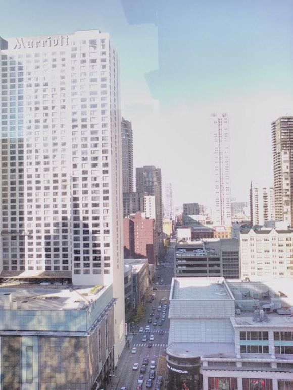 cityscape with tall buildings